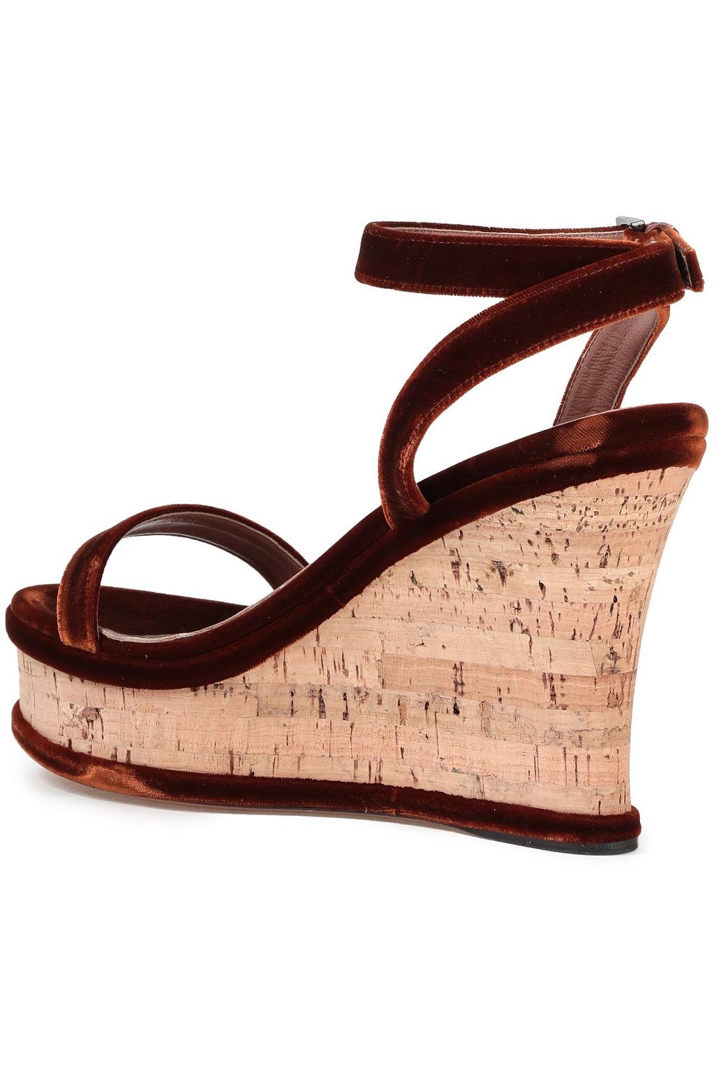ALAÏA 벨벳 웨지 샌들
