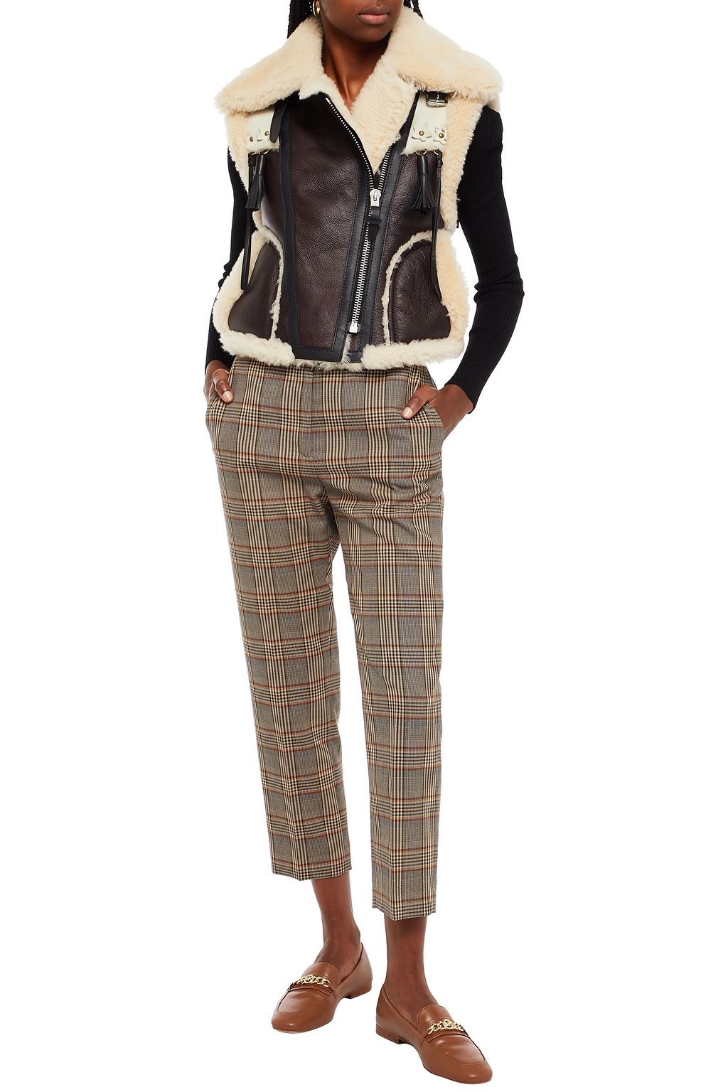 coach shearling vest