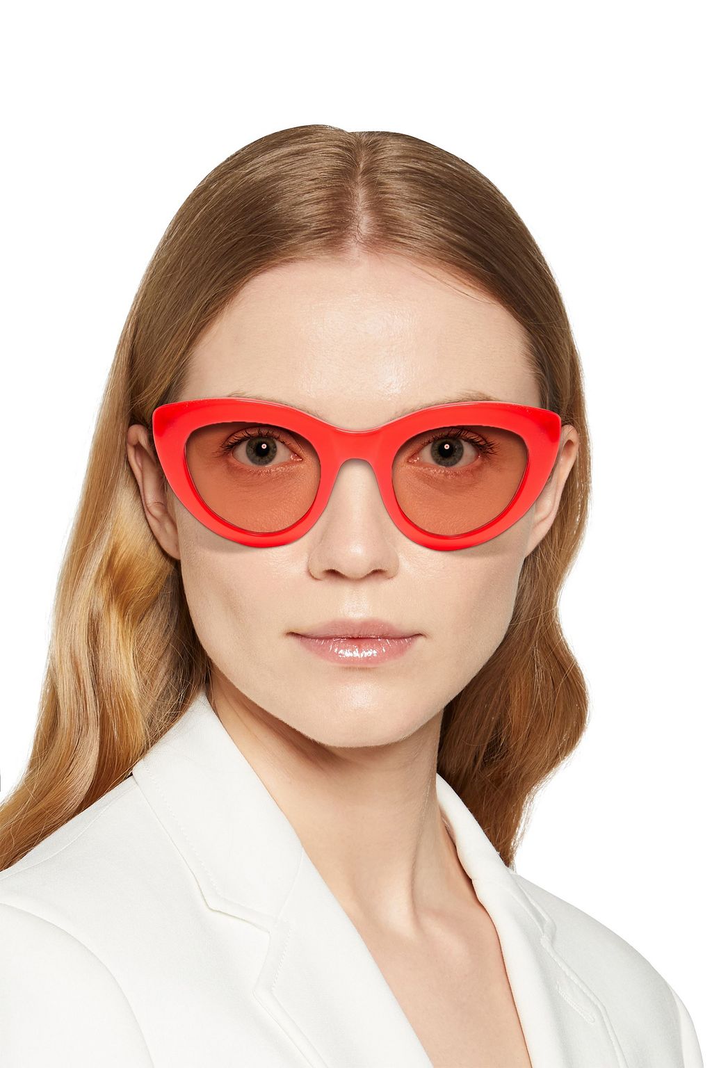 GANNI Cat-eye printed acetate sunglasses