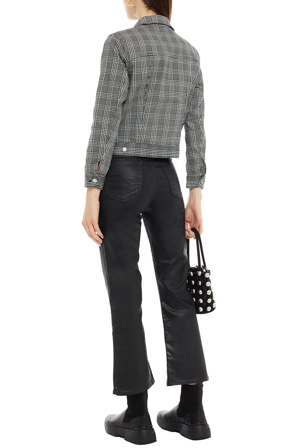 AG JEANS Prince of Wales checked denim jacket