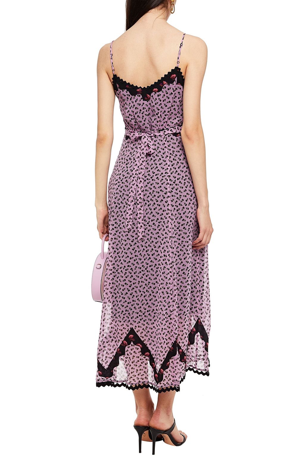 COACH Shirred printed cupro midi dress