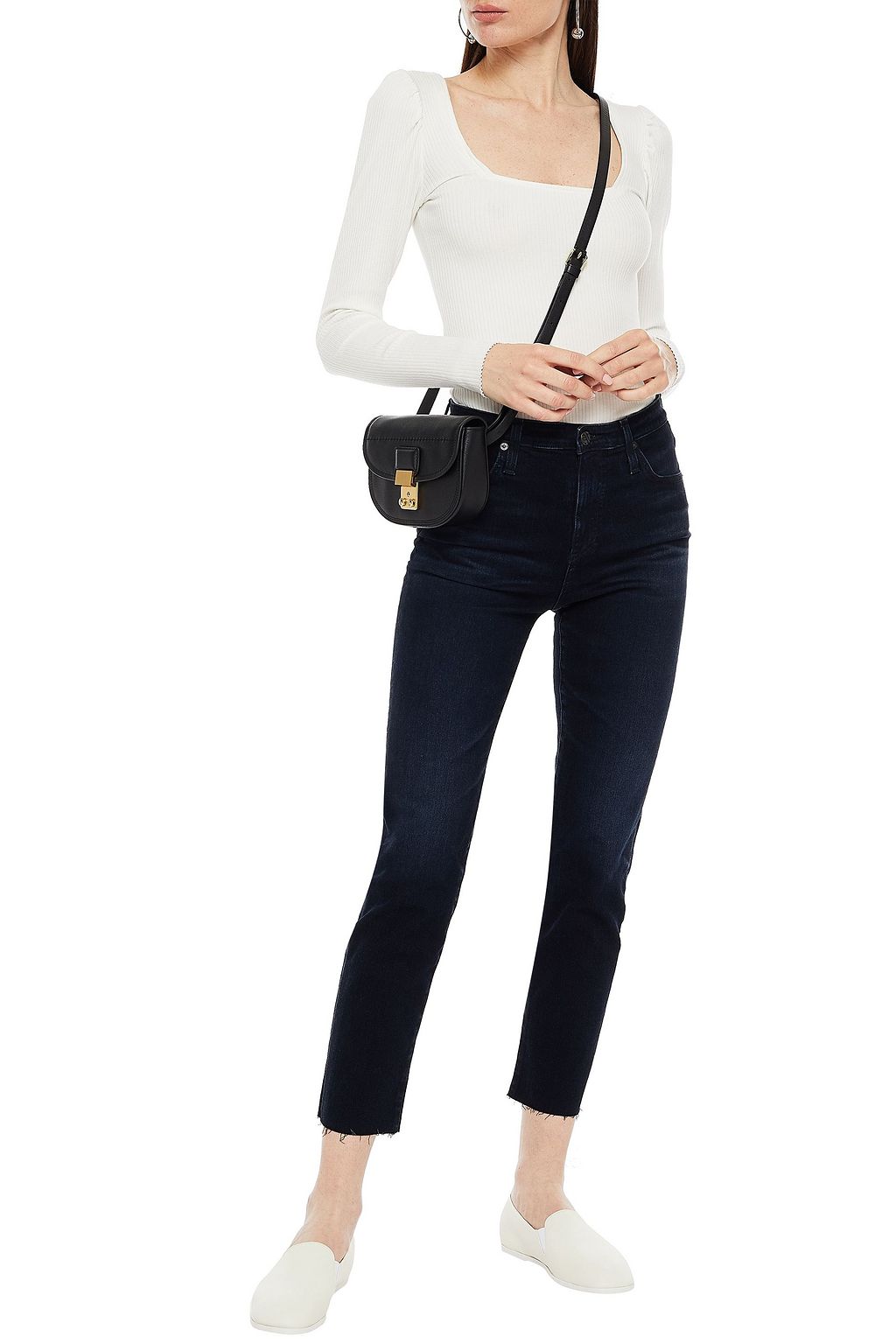 AG JEANS High-rise straight-leg jeans