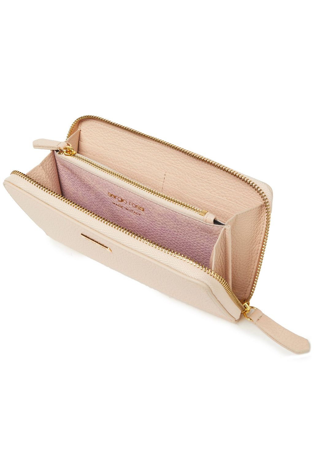 SERGIO ROSSI Pebbled-leather wallet