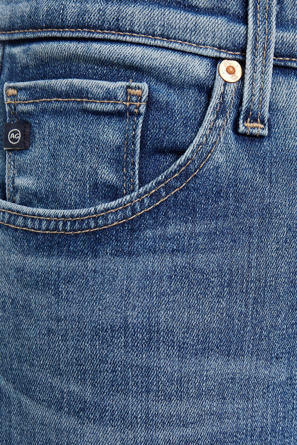 AG JEANS Prima Ankle cropped frayed mid-rise slim-leg jeans