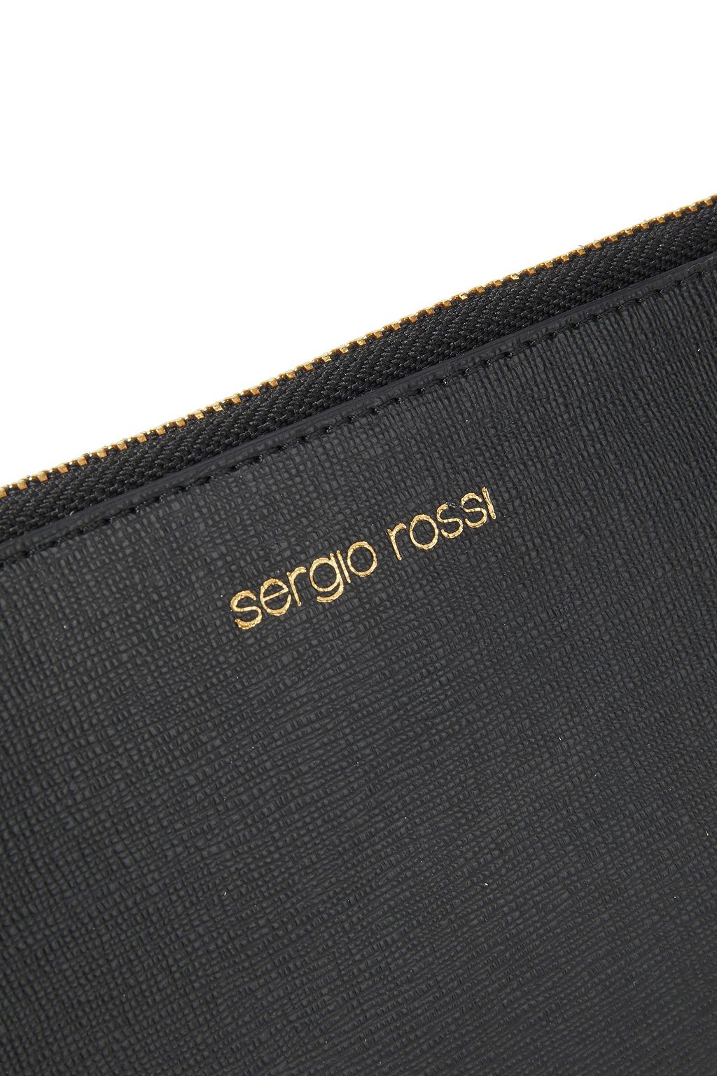 SERGIO ROSSI Textured-leather pouch