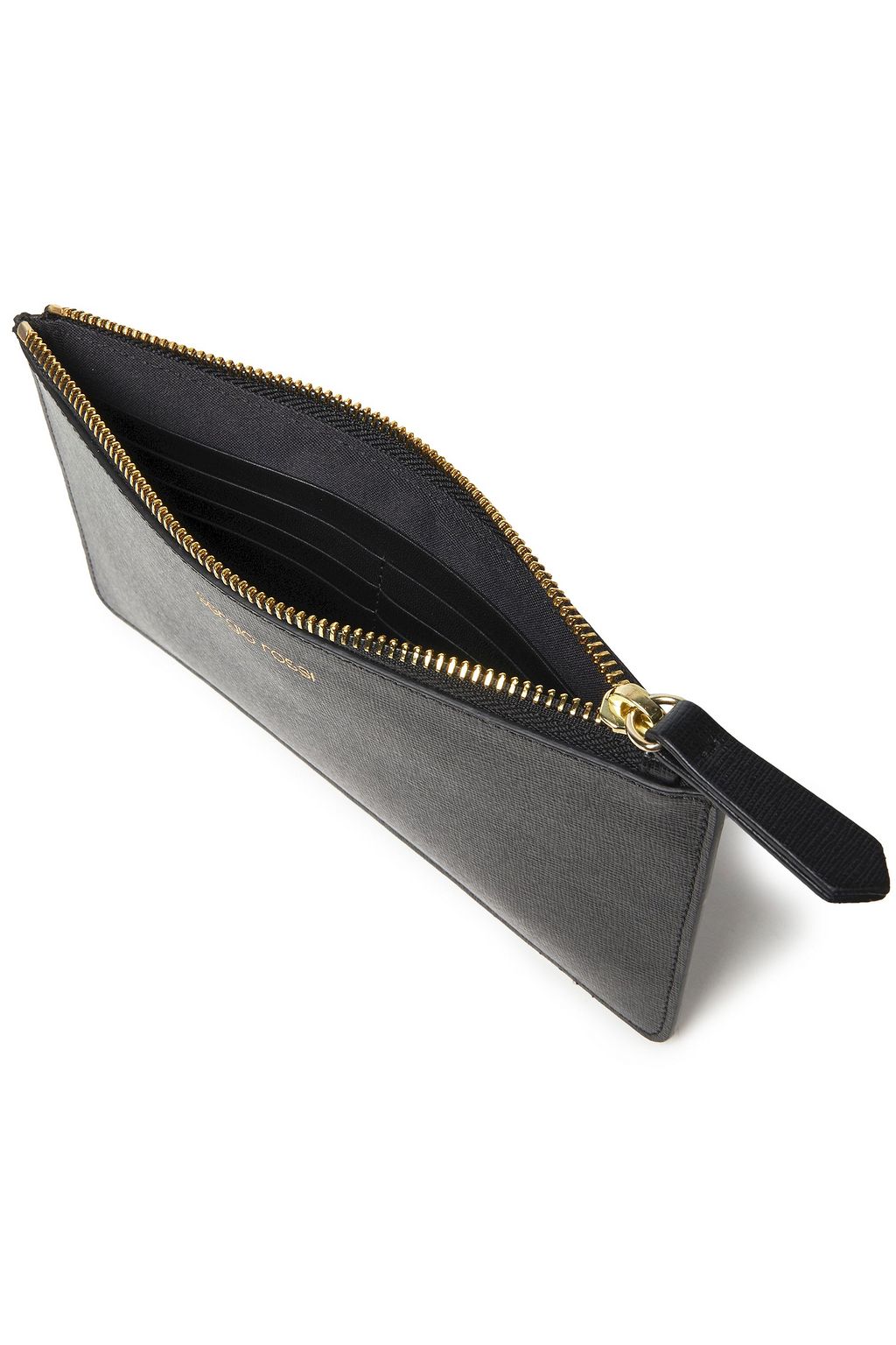 SERGIO ROSSI Textured-leather pouch