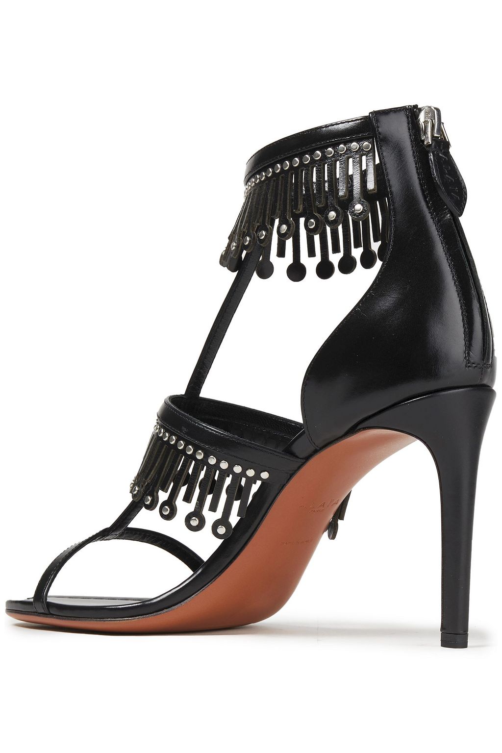 ALAÏA Sandalen aus lasergeschnittenem Leder mit Nieten