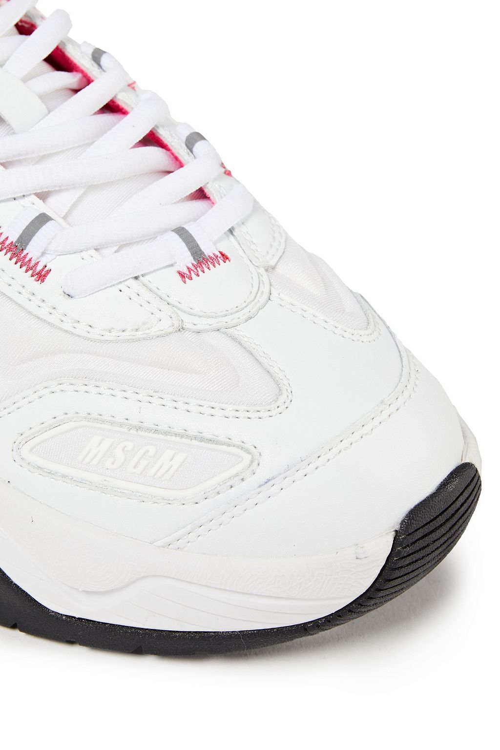MSGM Color-block leather and neoprene sneakers