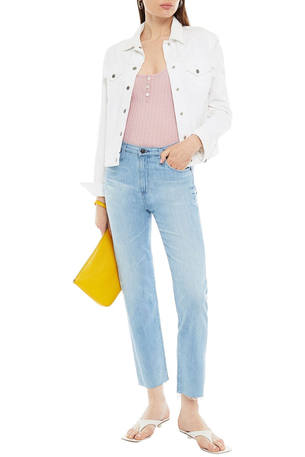 AG JEANS Cropped high-rise straight-leg jeans