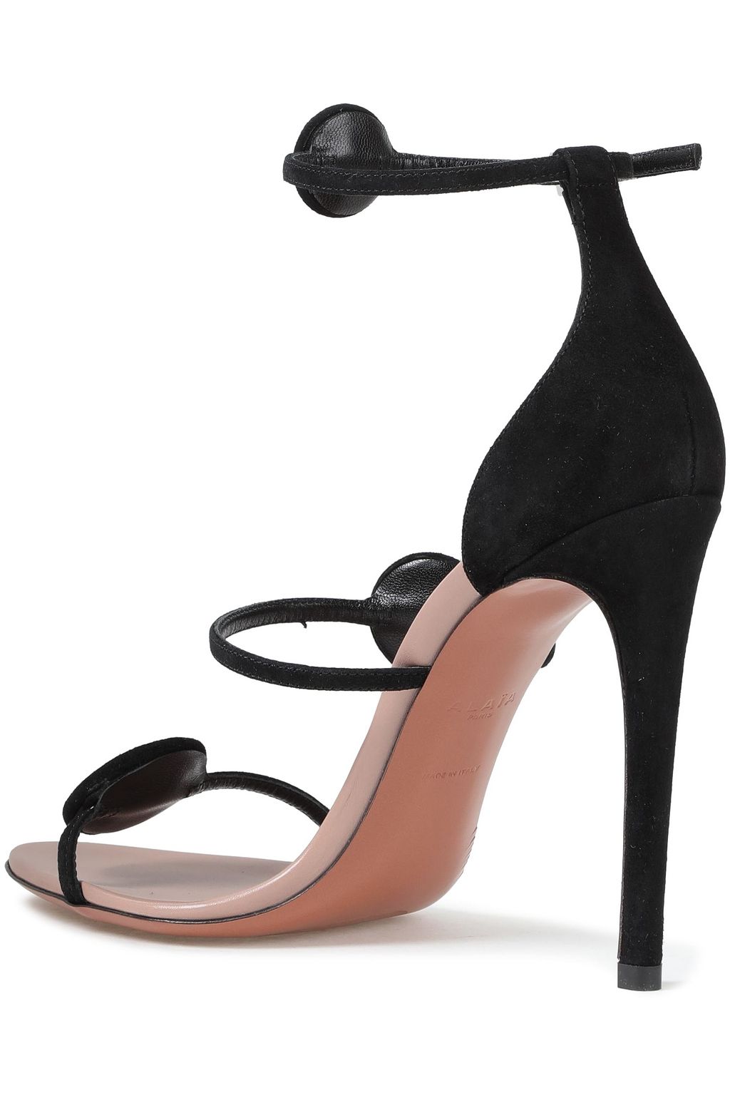 ALAÏA Zweifarbige Sandalen aus Veloursleder