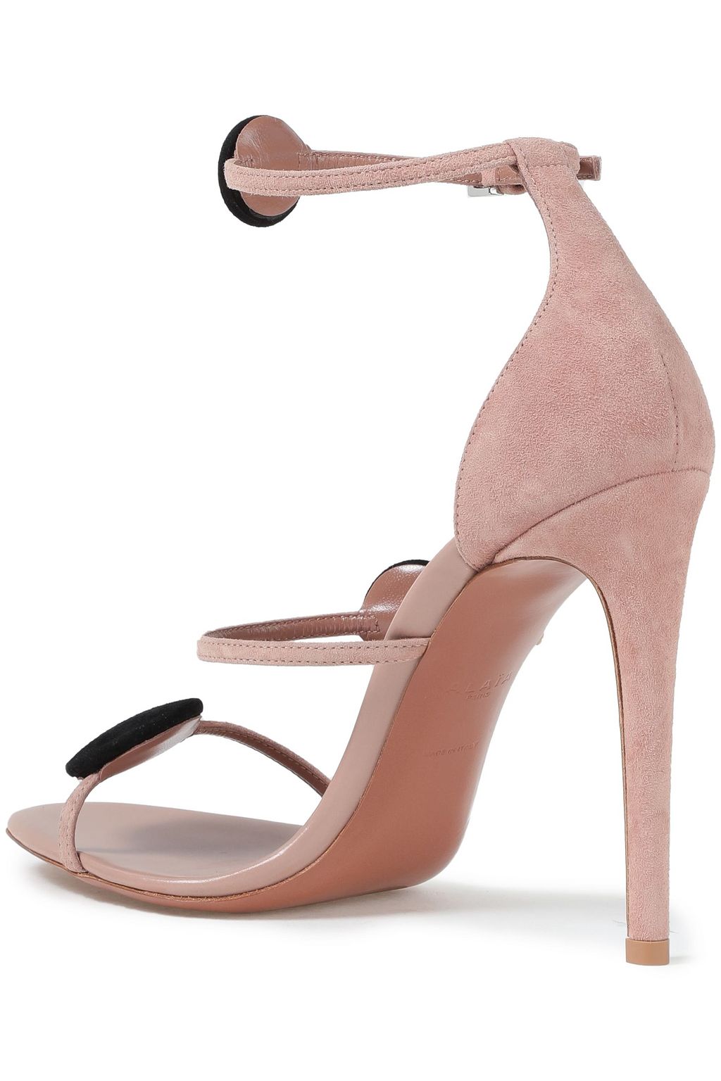 ALAÏA Zweifarbige Sandalen aus Veloursleder