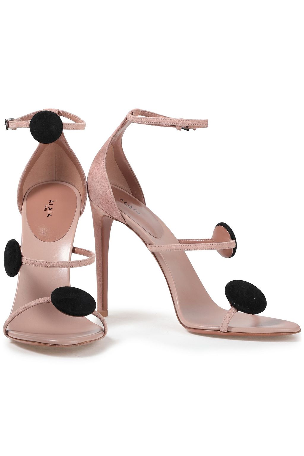 ALAÏA Zweifarbige Sandalen aus Veloursleder