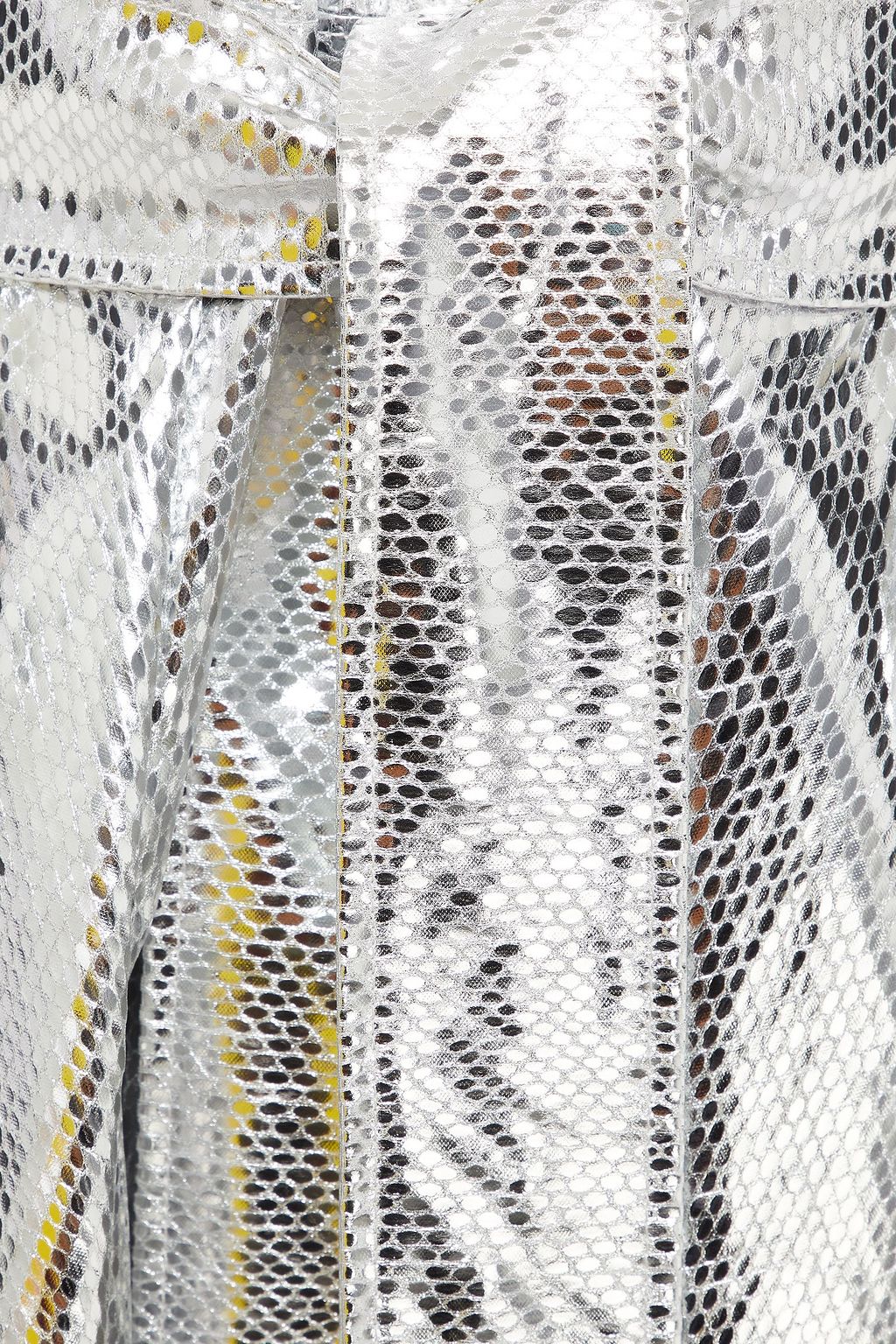 MSGM Belted metallic snake-print woven mini dress