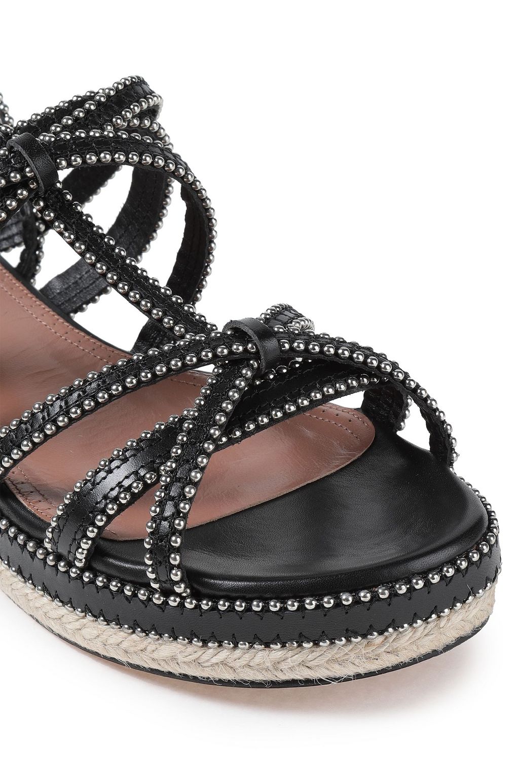 ALAÏA Studded leather espadrille sandals