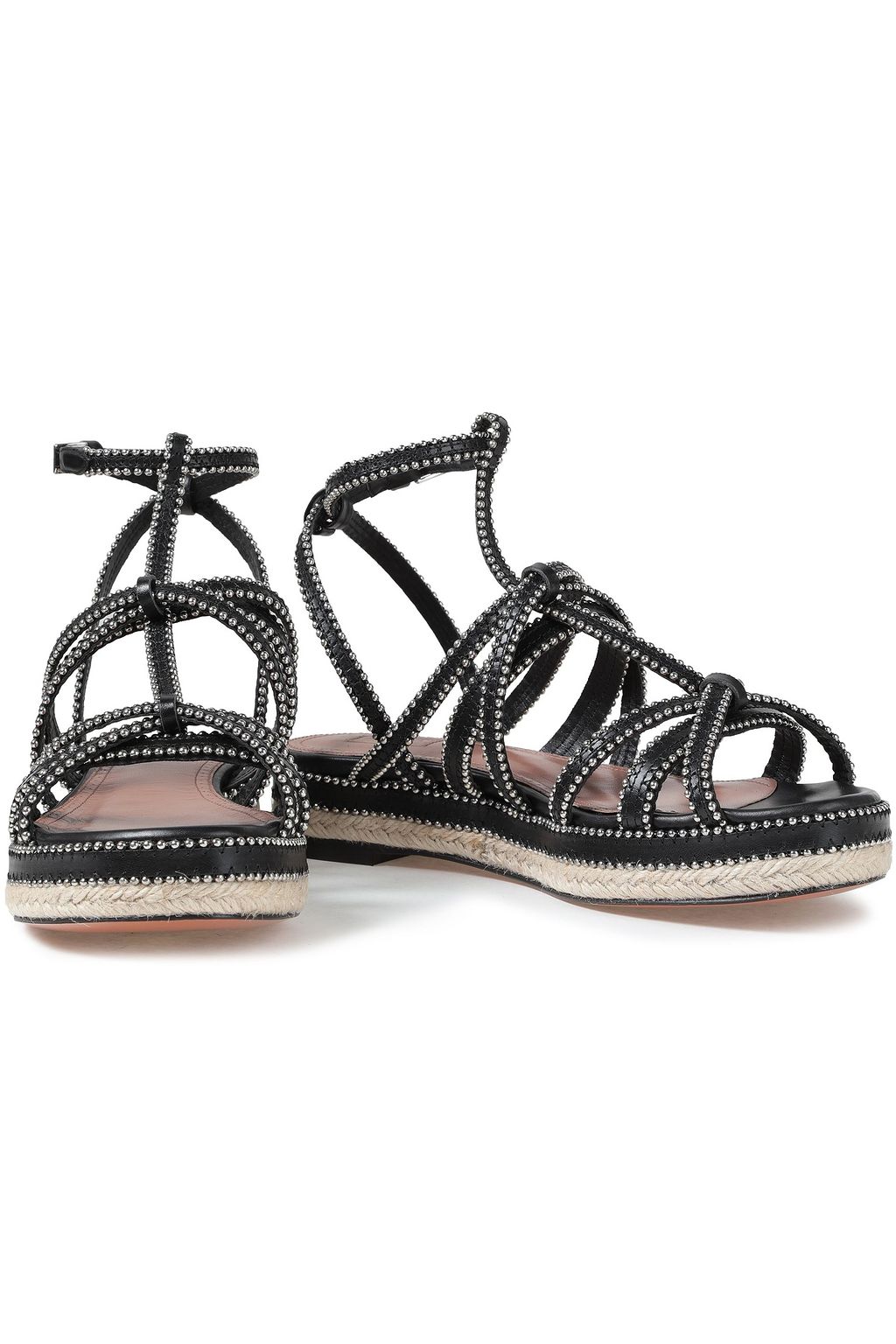 ALAÏA Studded leather espadrille sandals