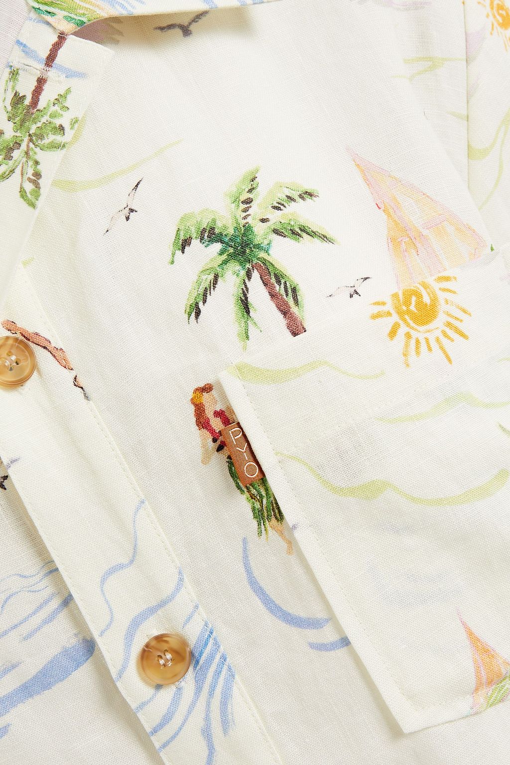 REJINA PYO Leo printed linen shirt