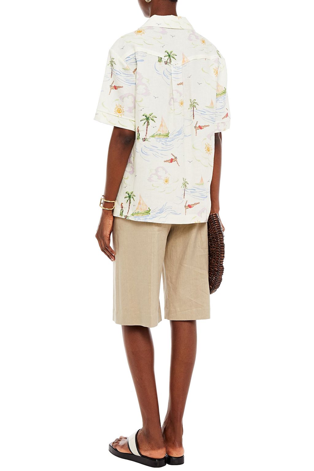 REJINA PYO Leo printed linen shirt