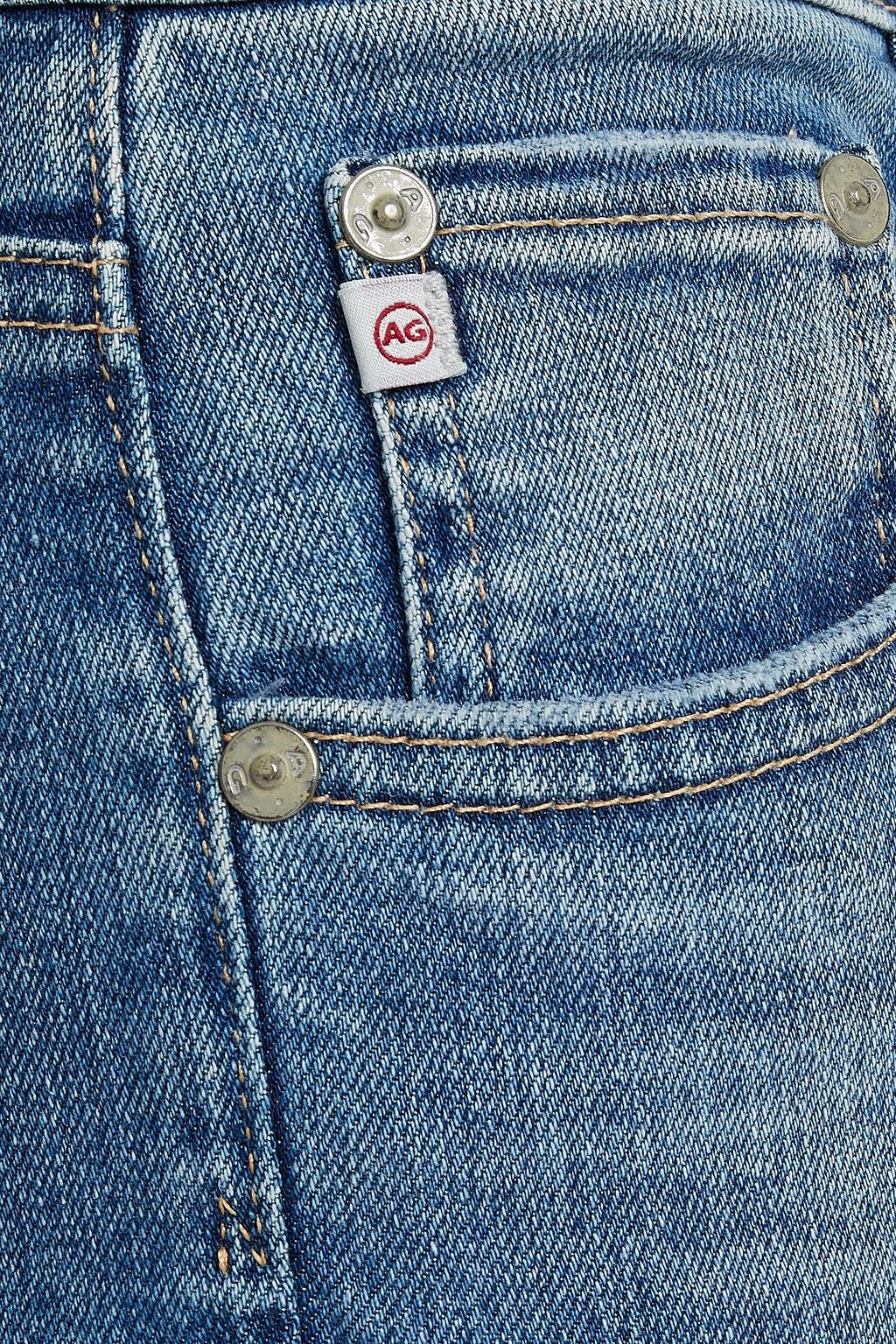 AG JEANS Distressed mid-rise skinny jeans