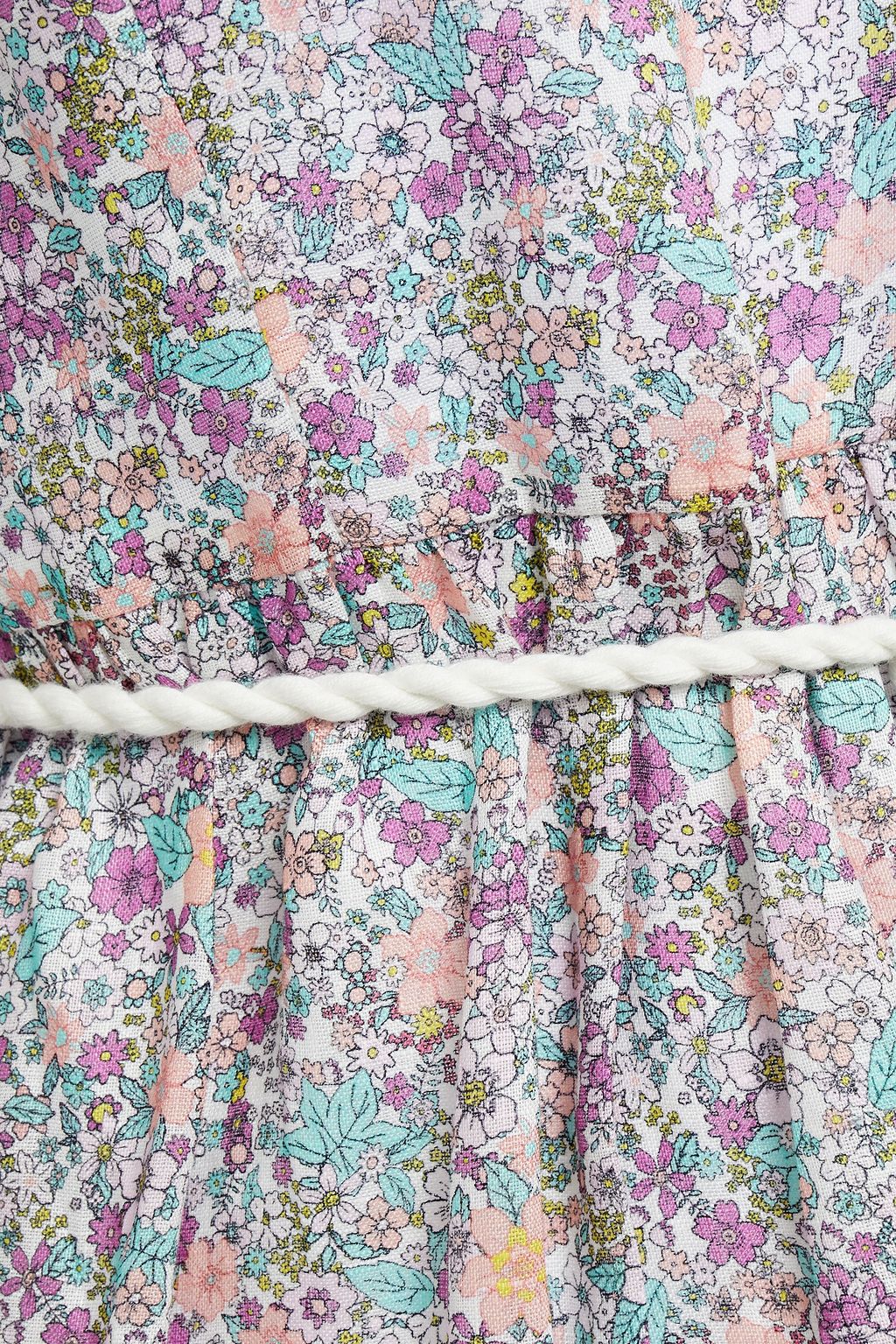 ZIMMERMANN Floral-print broderie anglaise linen mini dress