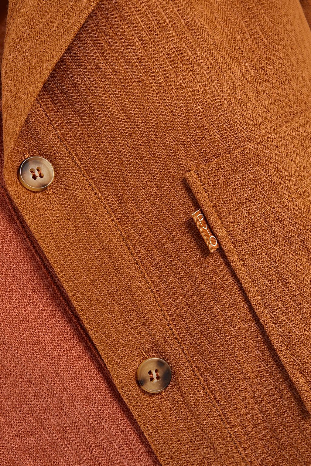 REJINA PYO Leo two-tone cotton-jacquard shirt