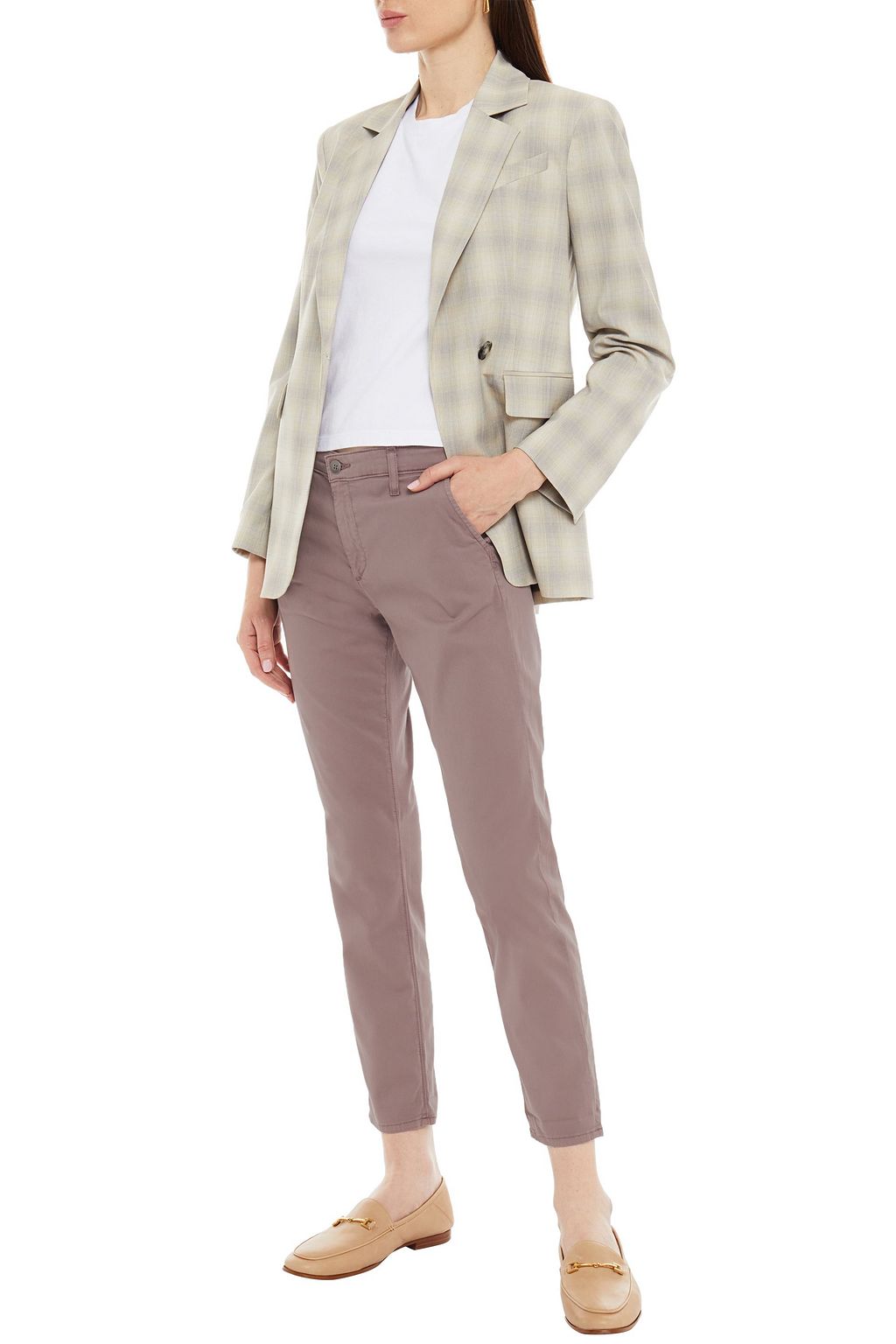AG JEANS Caden cropped cotton-blend twill slim-leg pants