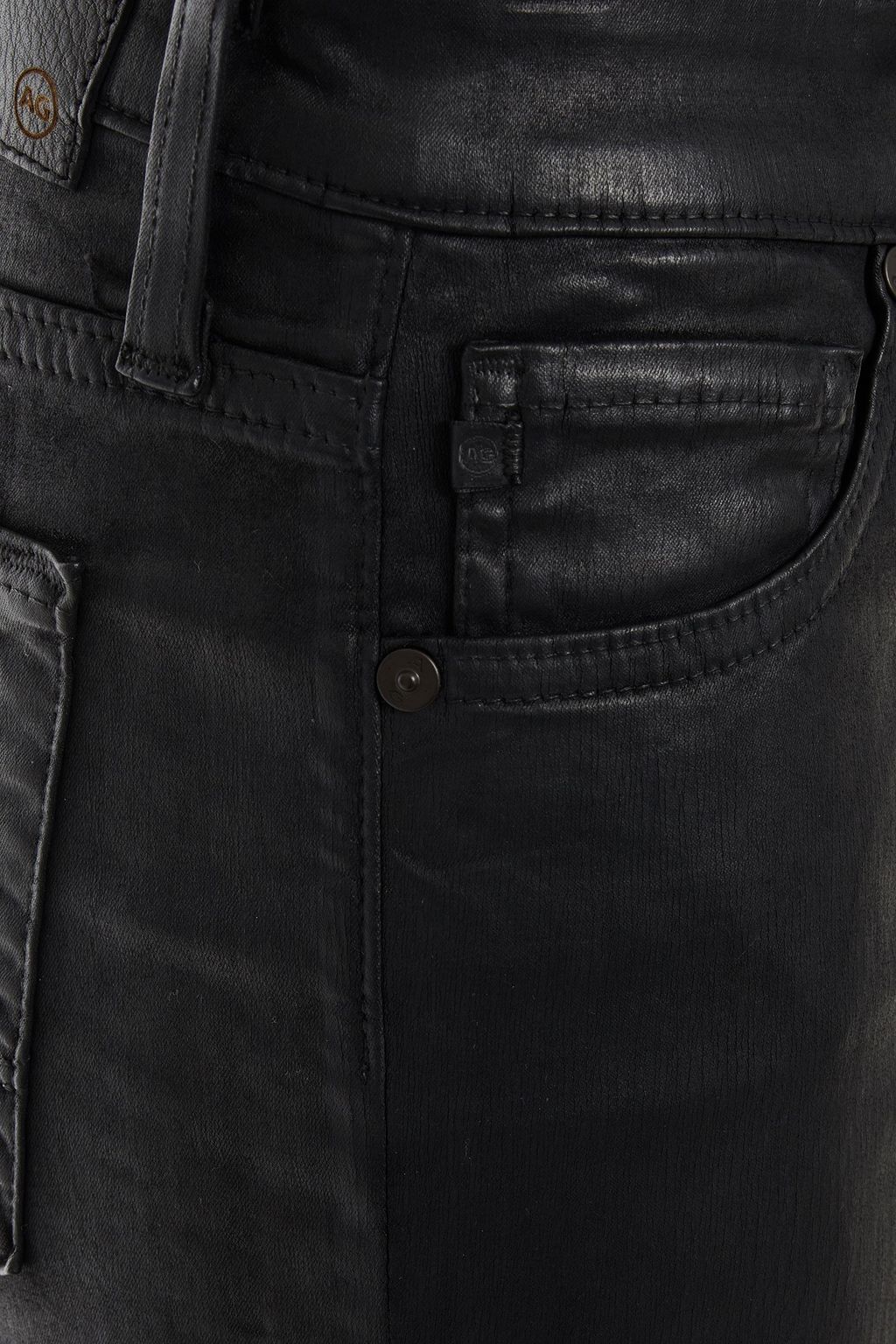 AG JEANS Coated cotton-blend kick-flare pants