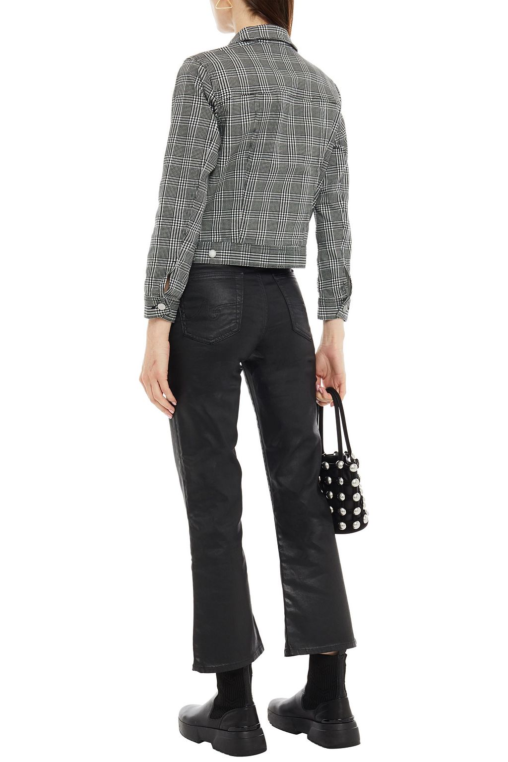 AG JEANS Coated cotton-blend kick-flare pants