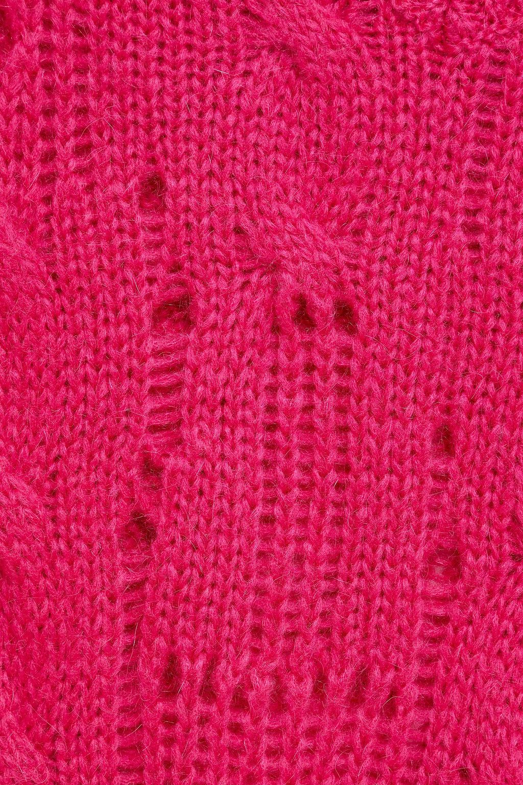 MSGM Distressed cable-knit sweater