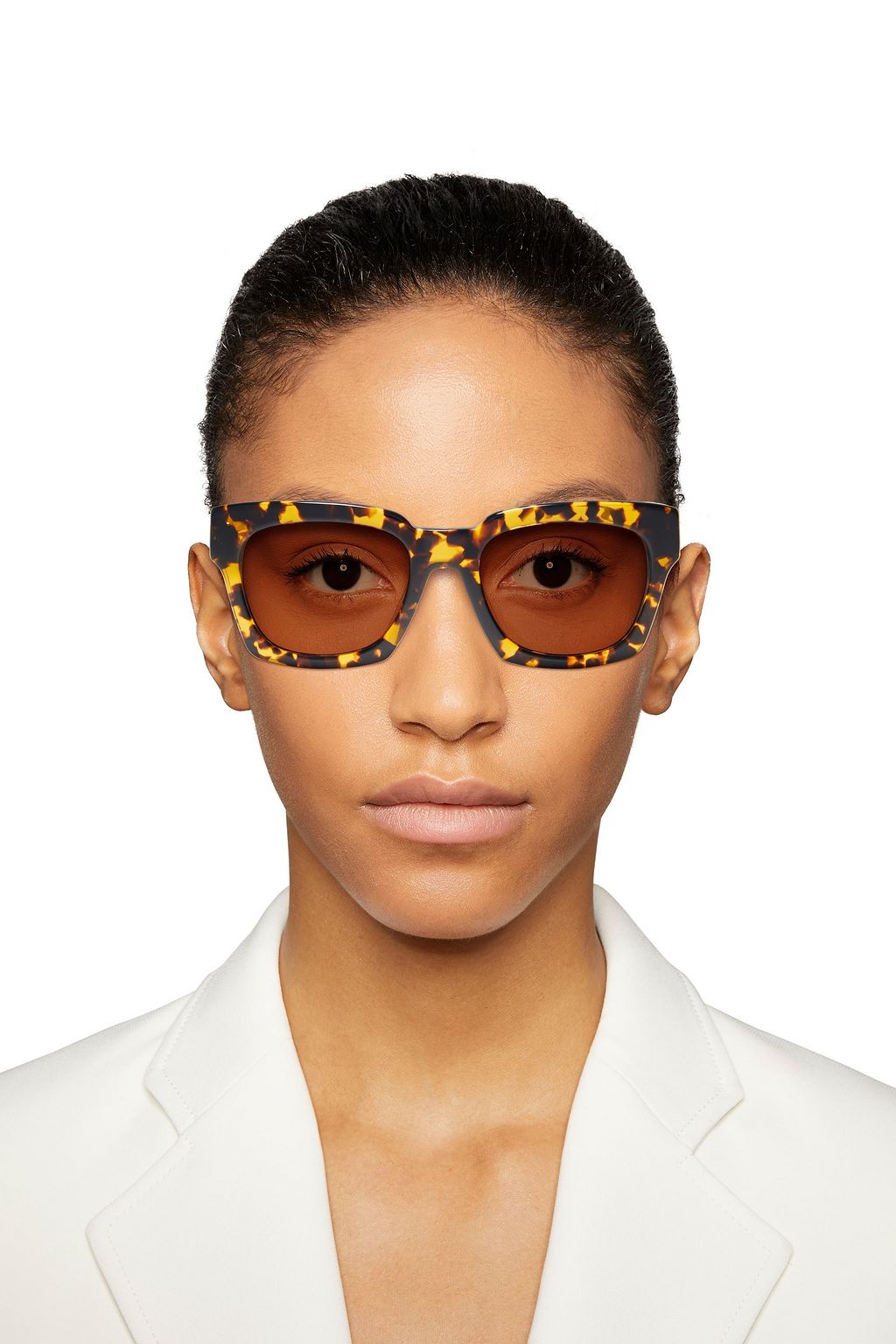 GANNI Alice square-frame tortoiseshell acetate sunglasses