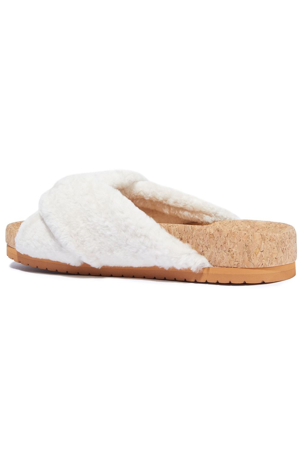 vince shearling slides