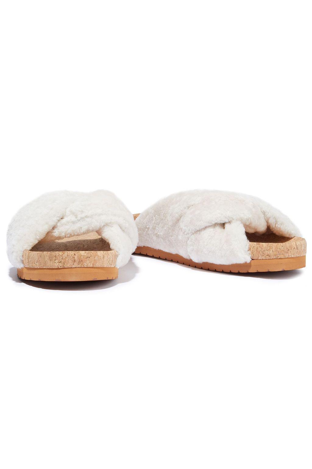 vince shearling slides