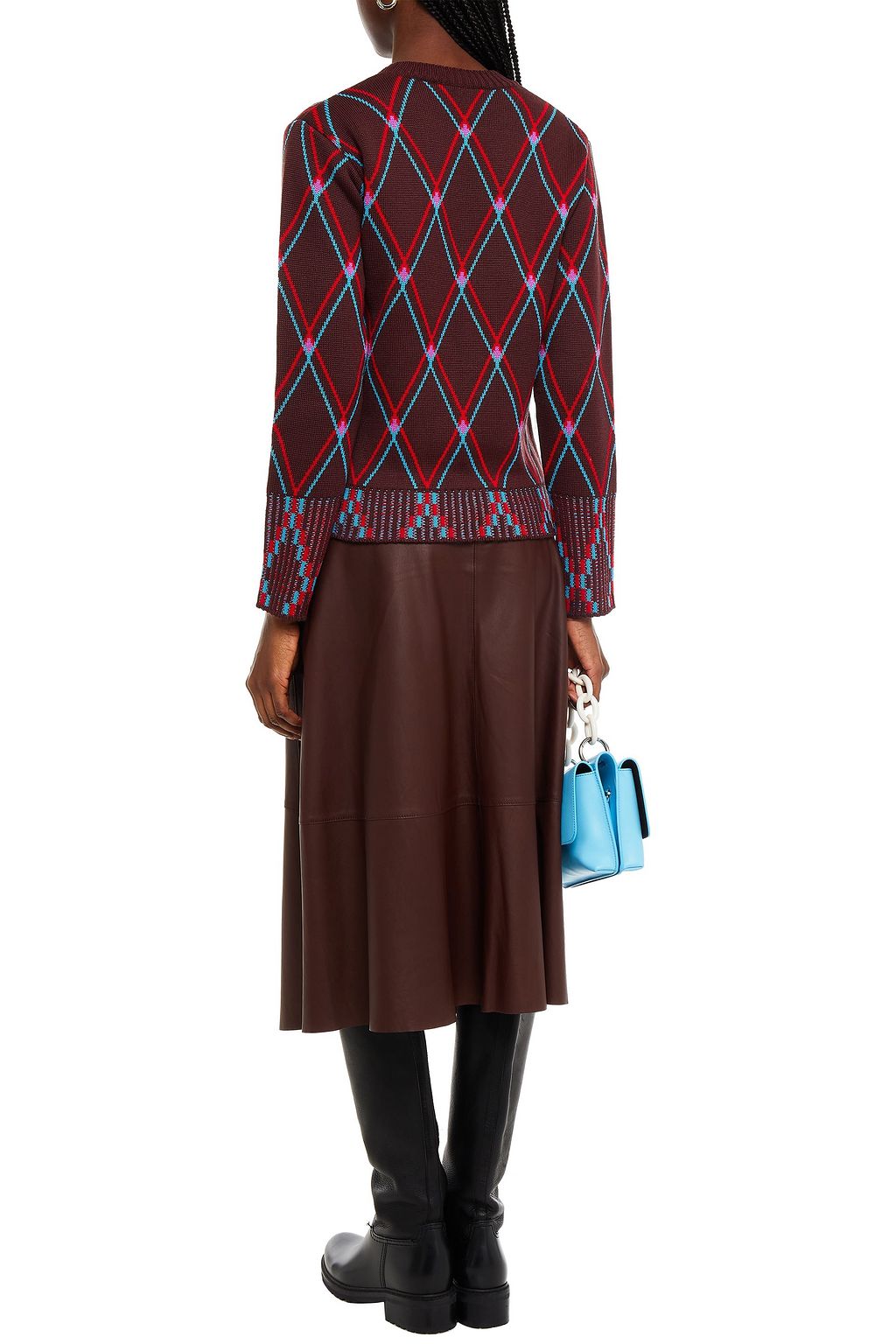 MSGM Jacquard-knit wool-blend sweater