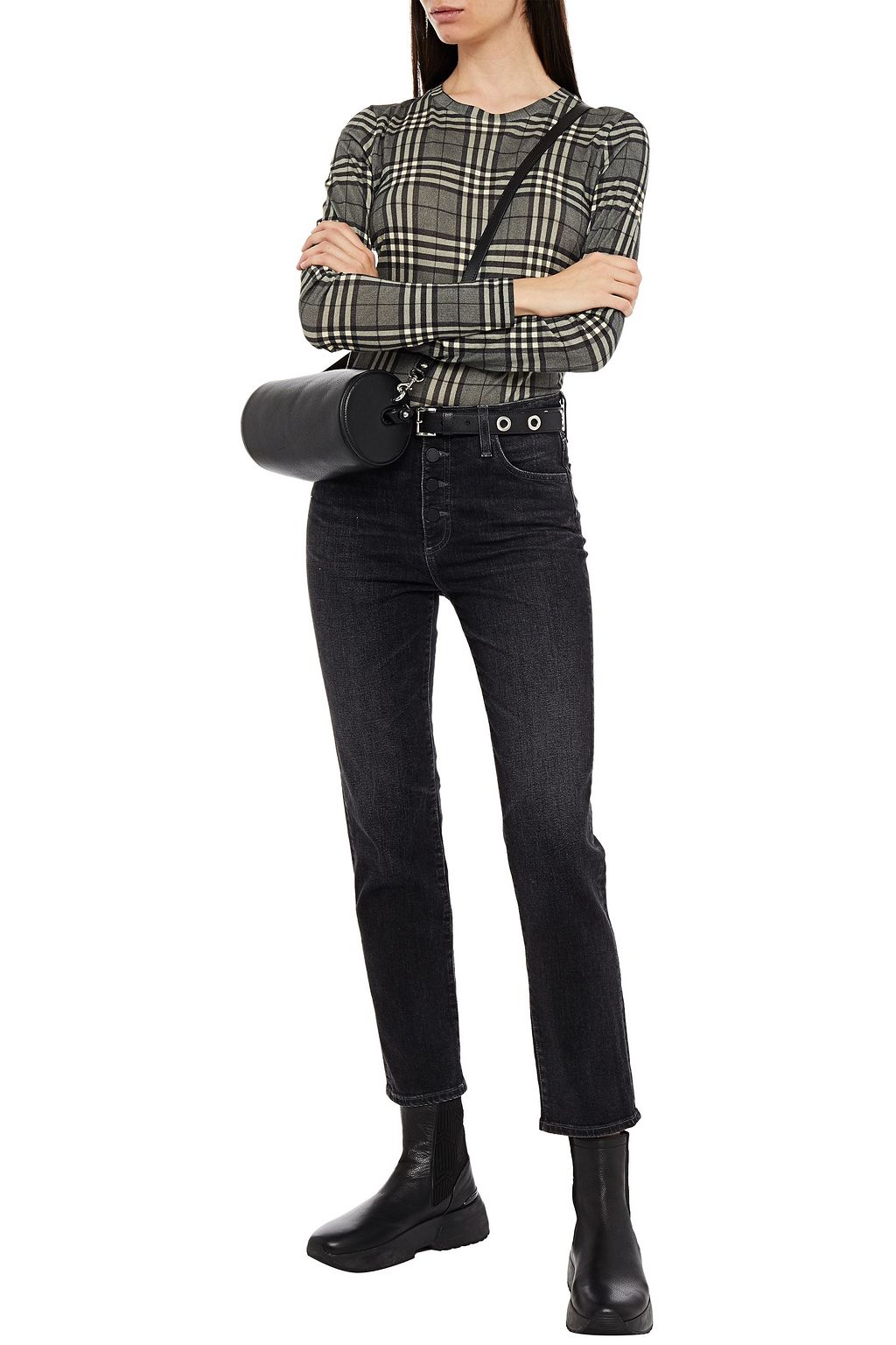 AG JEANS Isabelle cropped high-rise straight-leg jeans