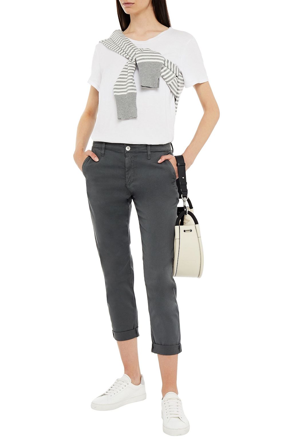 AG JEANS Caden cropped cotton-blend twill slim-leg pants