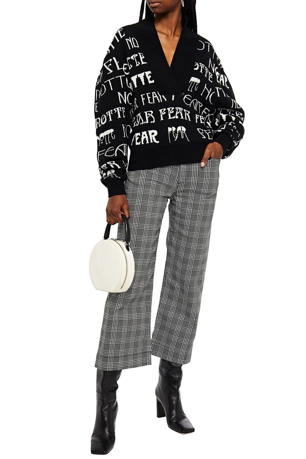 MSGM Jacquard-knit wool-blend sweater