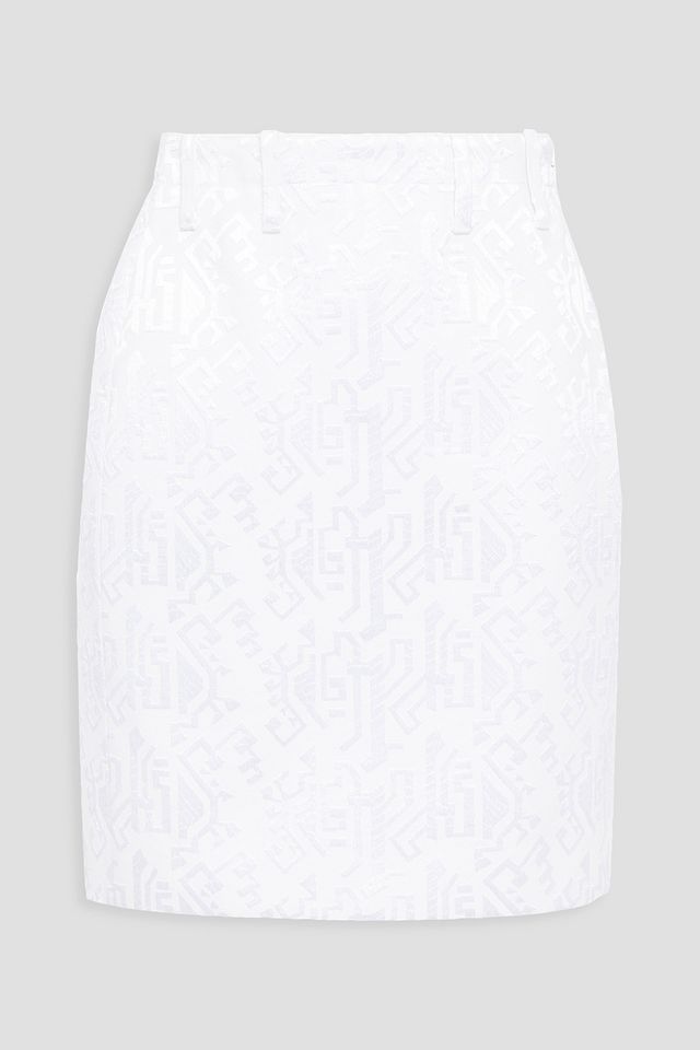 Embroidered cotton-canvas mini skirt