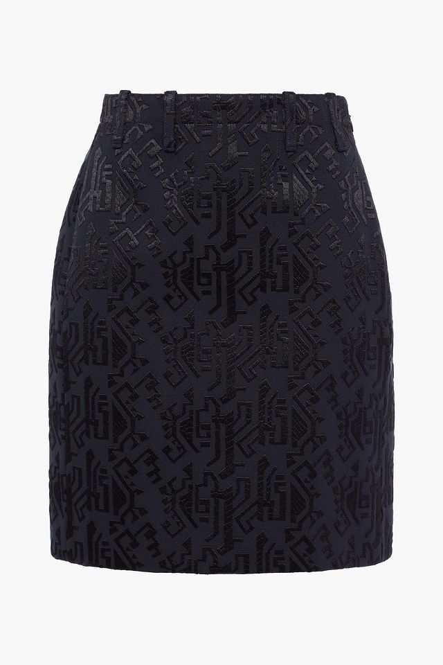 Embroidered cotton-canvas mini skirt