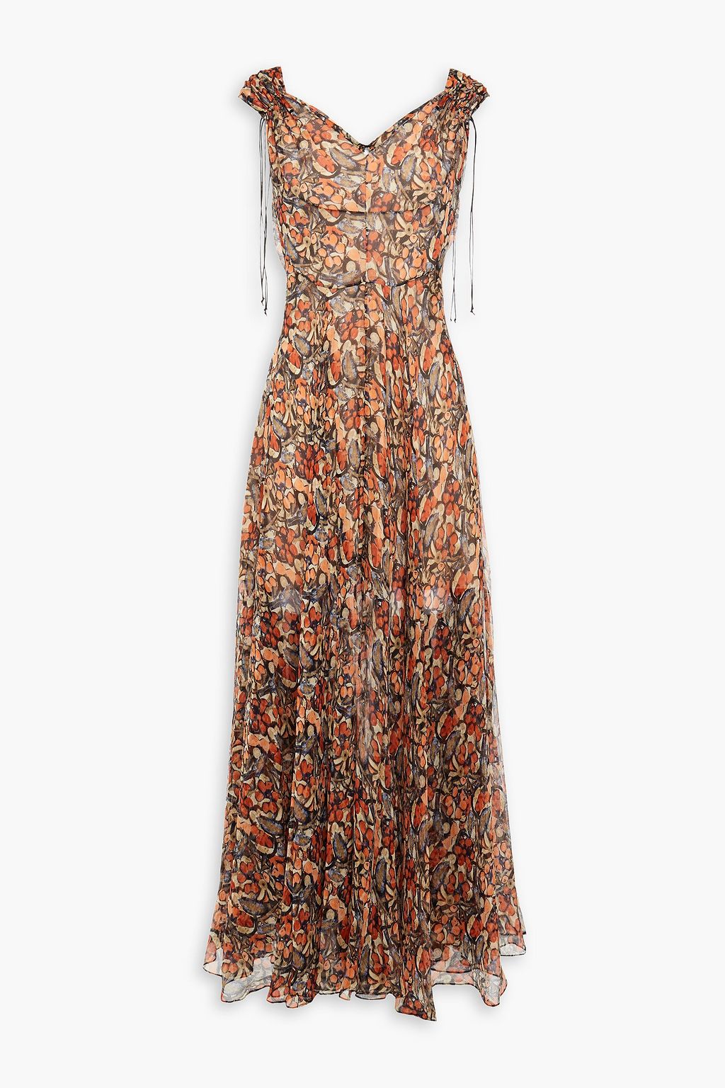 ALA A Ruched printed silk crepon maxi dress THE OUTNET