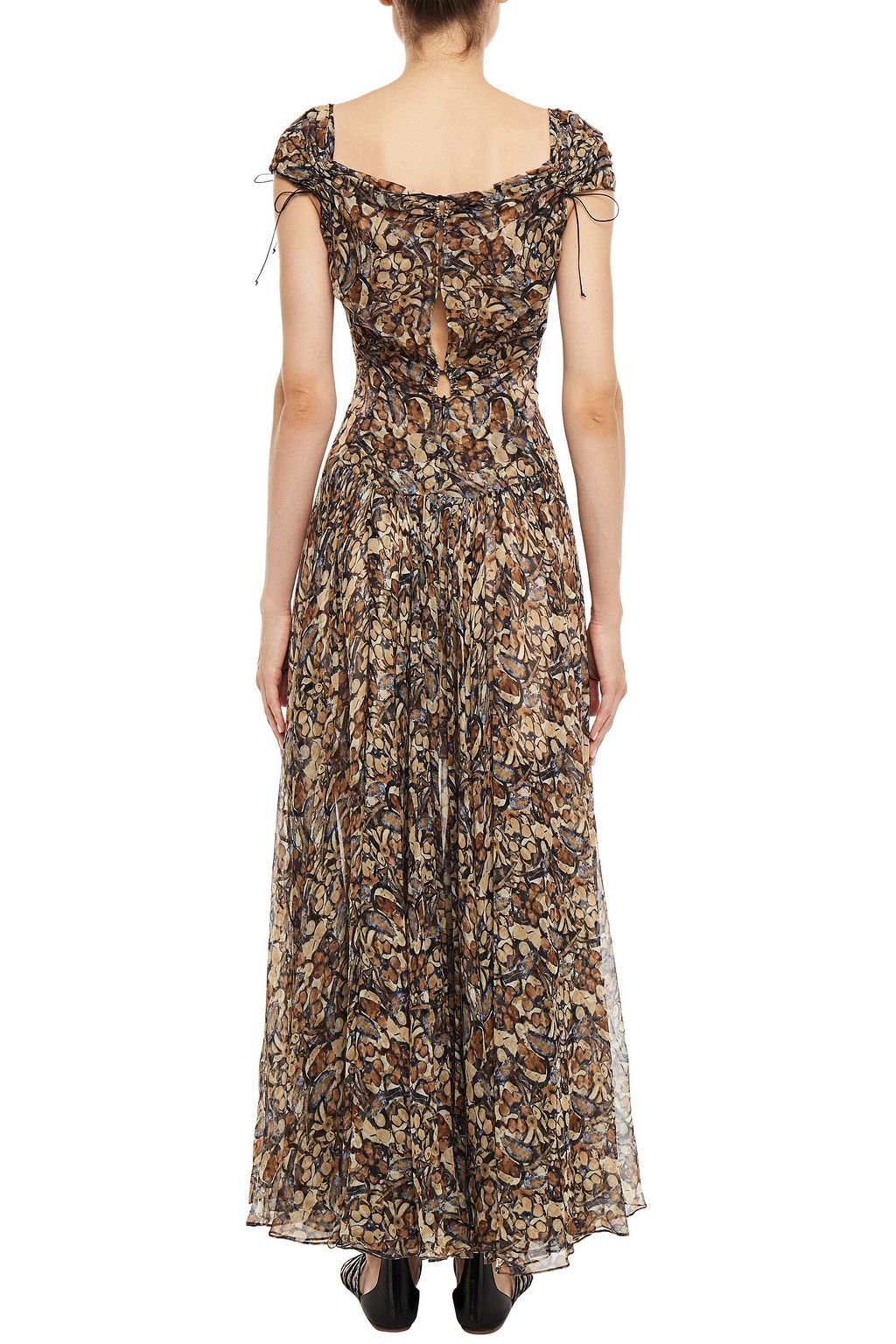 ALAÏA Ruched printed maxi dress THE