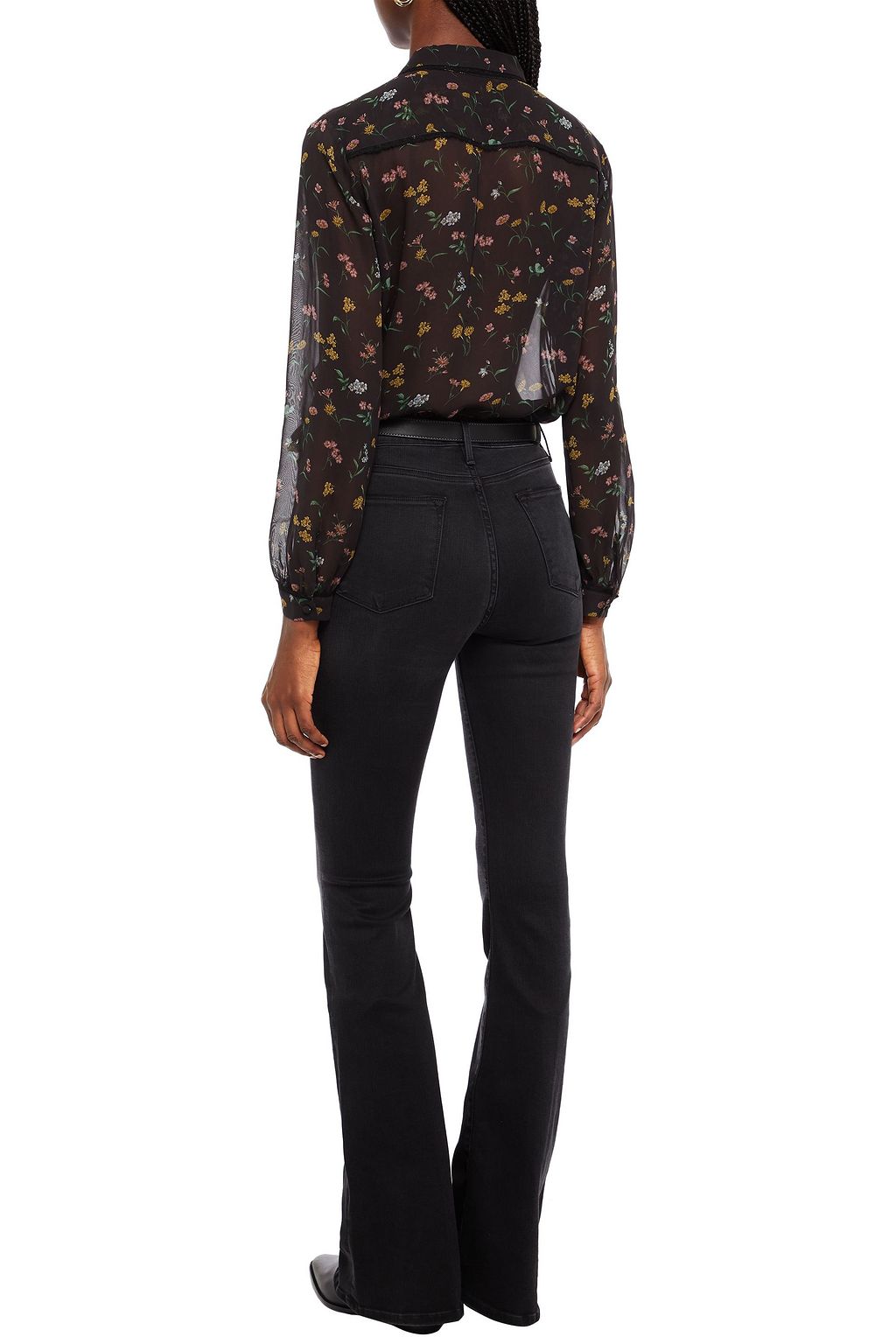 COACH Embellished floral-print cupro-chiffon shirt