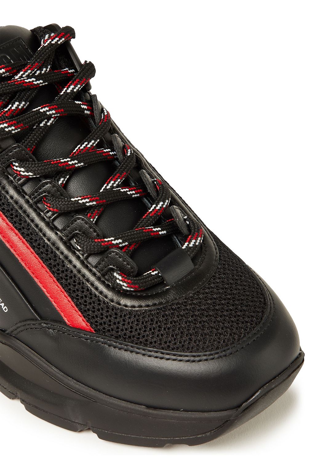 MSGM Leather-trimmed printed mesh sneakers