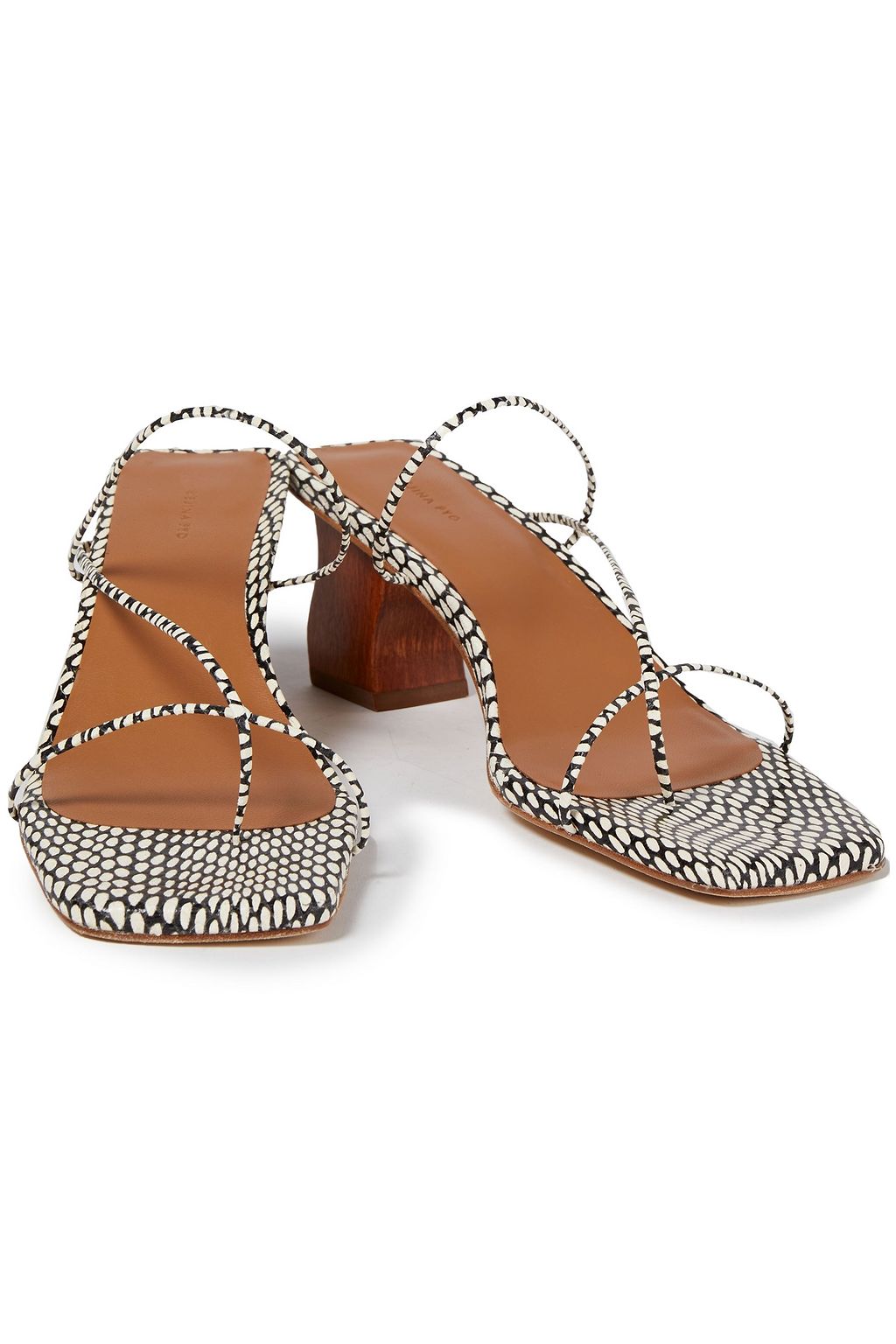 REJINA PYO Snake-effect leather mules