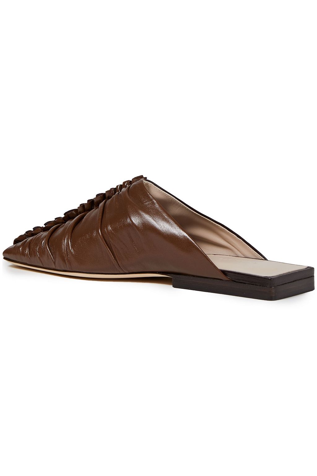 REJINA PYO Gathered two-tone leather slippers