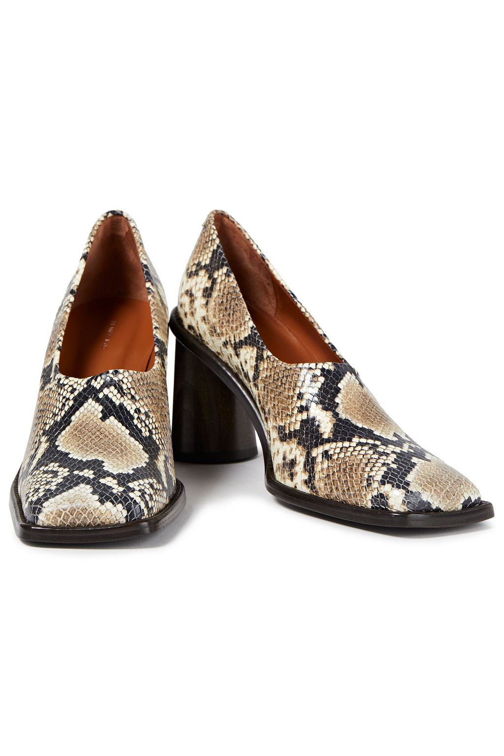 REJINA PYO Snake-effect leather pumps