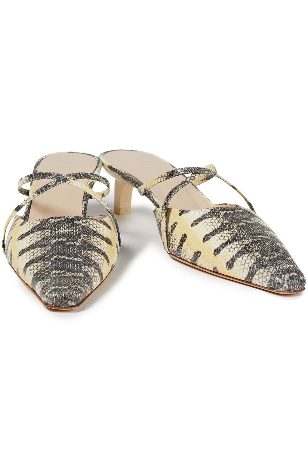 REJINA PYO Snake-effect leather mules
