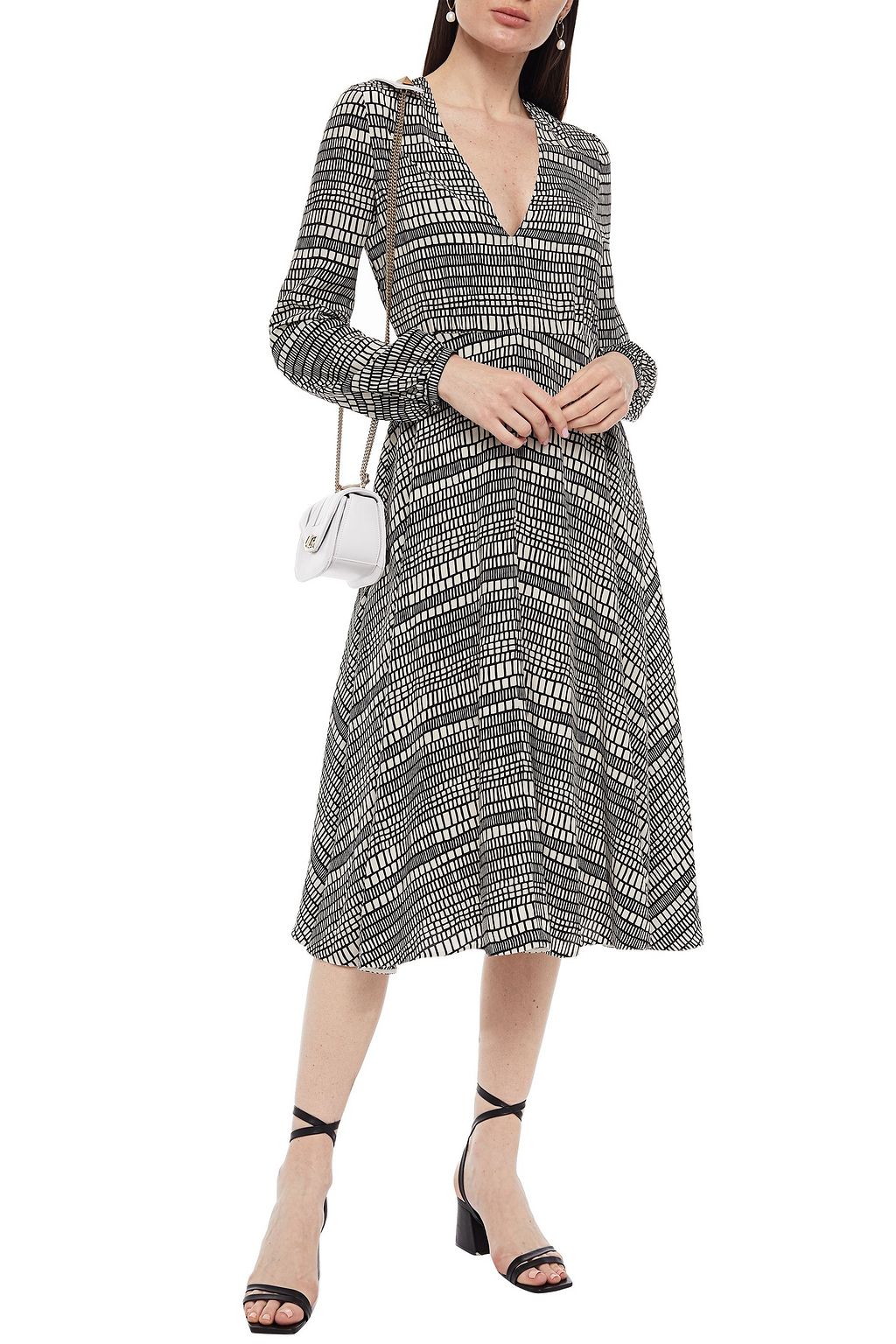 VALENTINO GARAVANI Printed silk crepe de chine midi dress