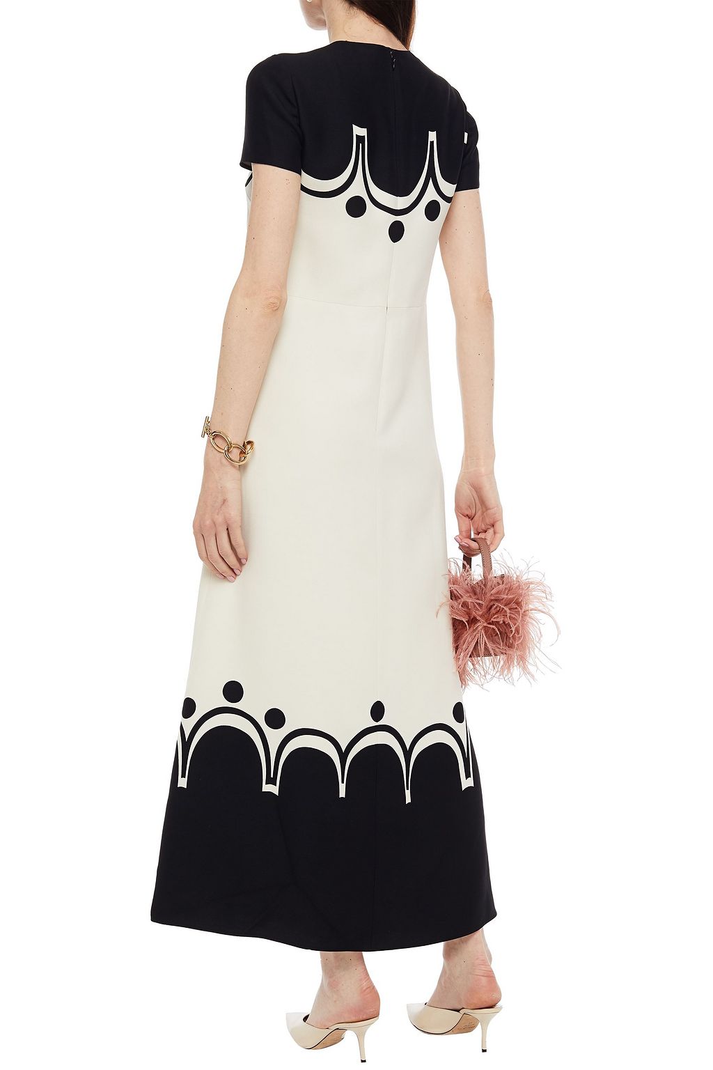 VALENTINO GARAVANI Printed wool and silk-blend crepe maxi dress