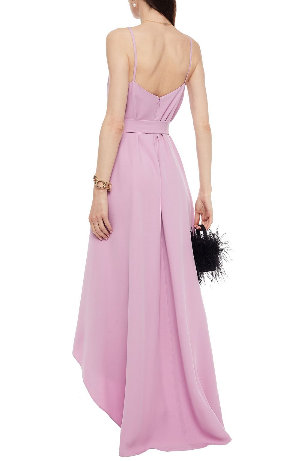 VALENTINO GARAVANI Asymmetric belted silk-crepe gown