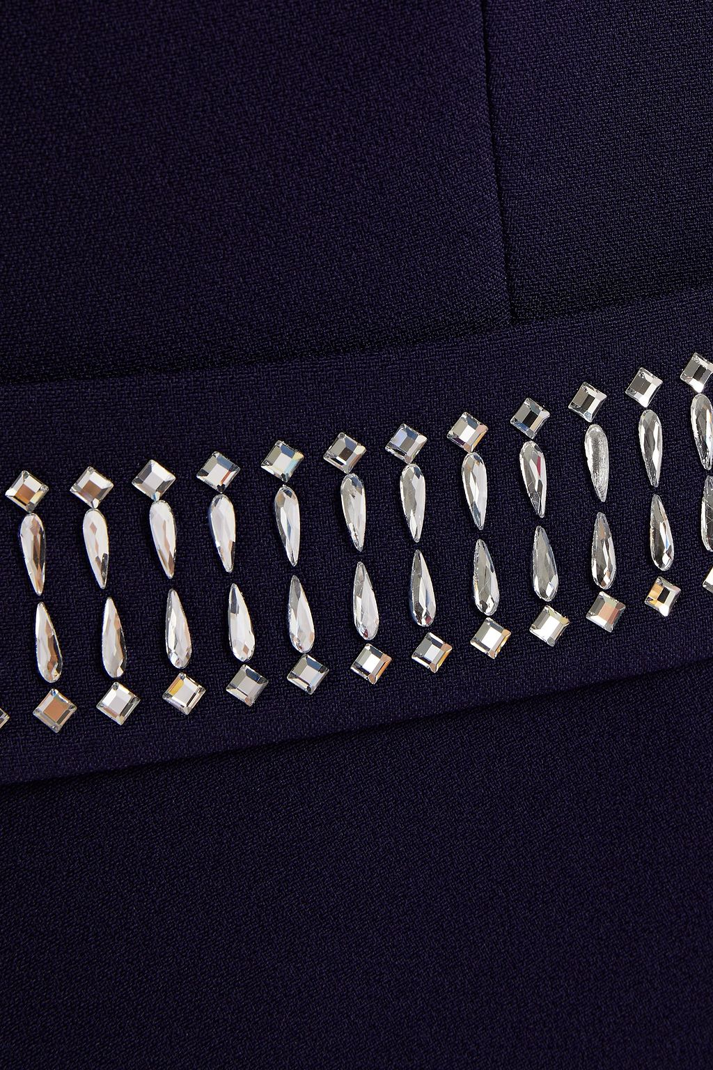 SAFIYAA Asymmetric crystal-embellished stretch-crepe top