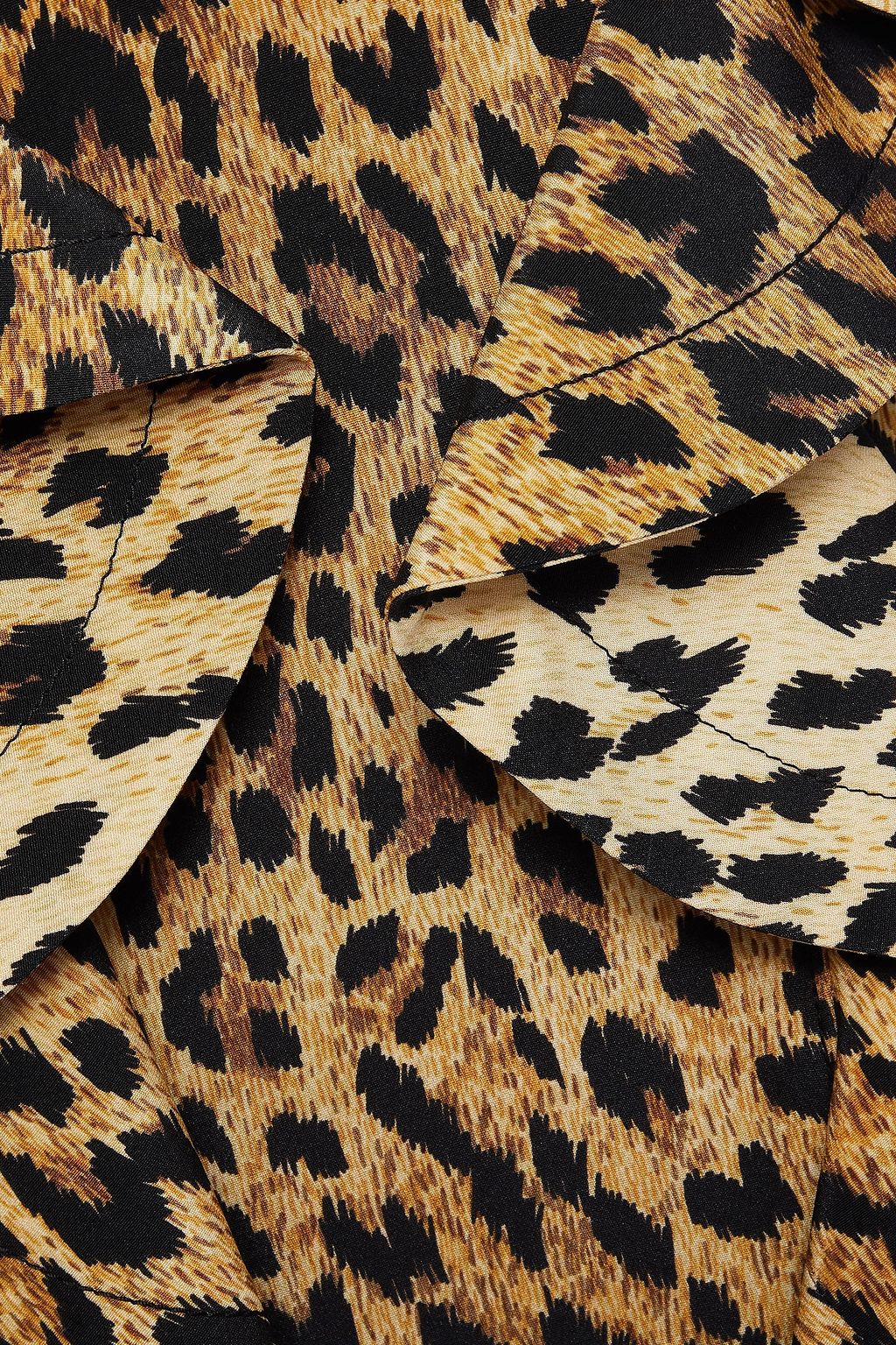VALENTINO GARAVANI Ruffled tiger-print silk-crepe mini dress